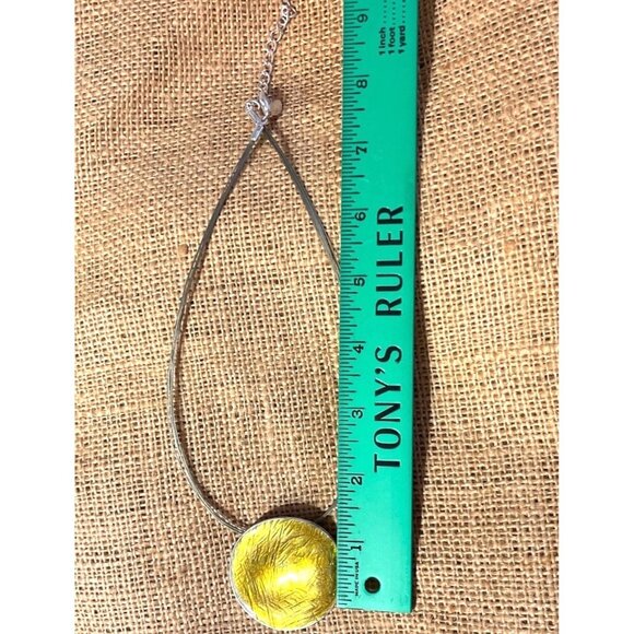 Handcrafted Lila Rowe Gold Textured Pendant Necklace With Adjustable Chain - Picture 5 of 8